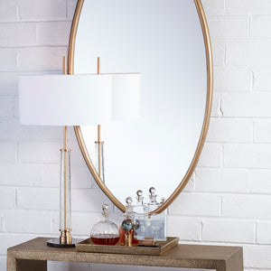 Ellipse Mirror Oval Antique Brass - Pendulux