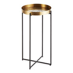 Map Accent Table Antique Brass