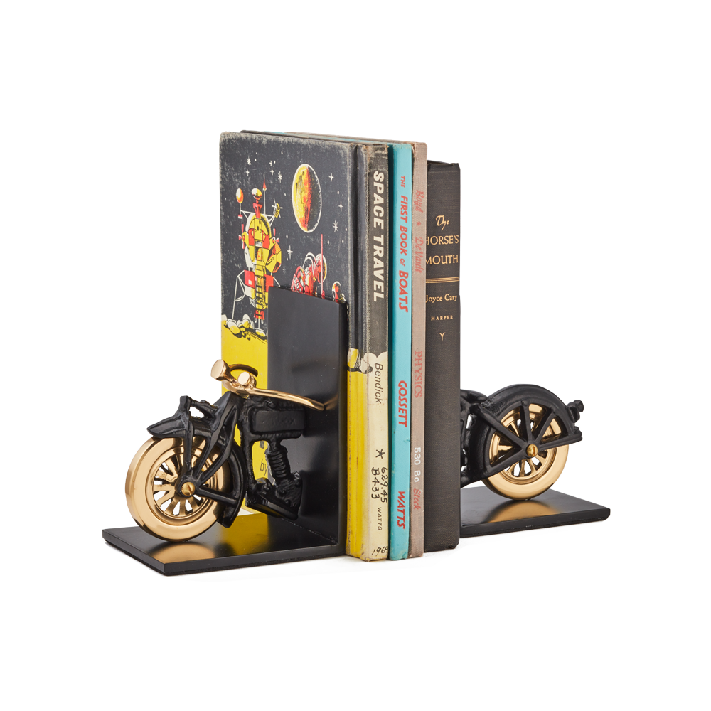 Motorcycle Bookends Black - Pendulux